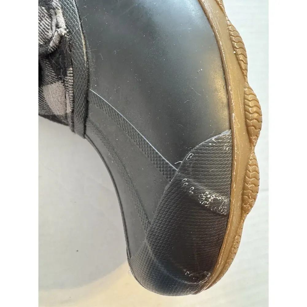 Sperry Syren Gulf Black Gray Plaid Duck Boots Women’s 9.5 Gorpcore Cabin Flannel